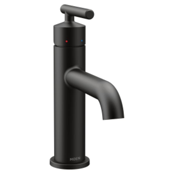 Moen Gibson Single Hole Single-Handle Bathroom Faucet with Drain Assembly in Matte Black
