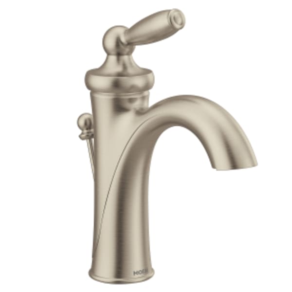 Moen Brantford Single Hole Single-Handle High-Arc Bathroom Faucet in Brushed Nickel