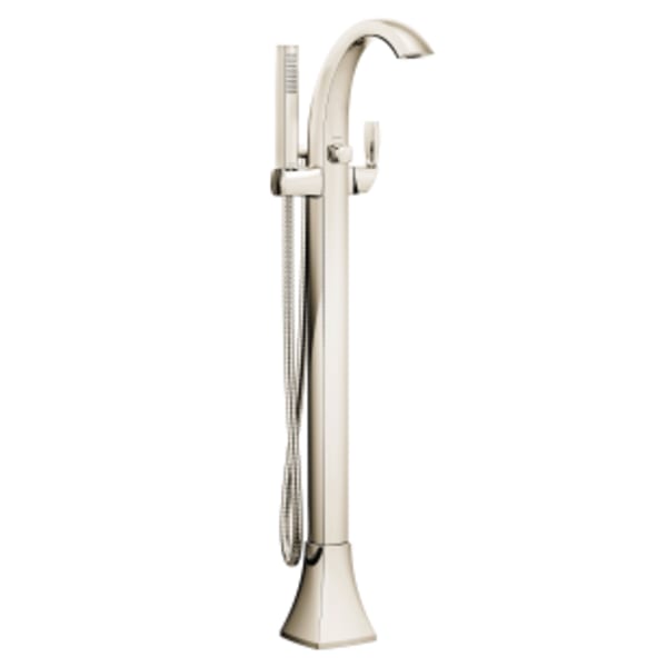 Moen Voss 1-Handle Floor Mount Tub Filler in Polished Nickel
