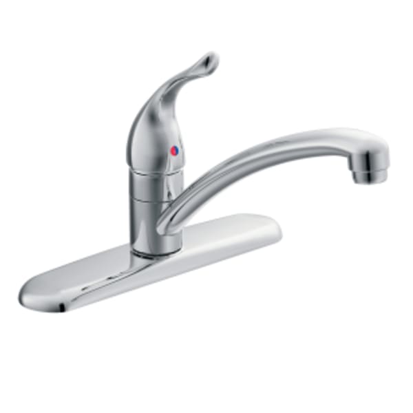 Moen Chateau Single-Handle Kitchen Faucet without Sprayer, Low Arc Spout in Chrome Finish