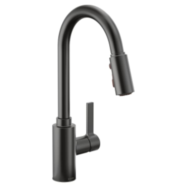 Moen Genta LX Single-Handle Pull-Down Sprayer Kitchen Faucet with Reflex in Matte Black
