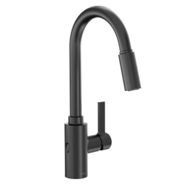 Moen Genta LX Touchless Single-Handle Pull-Down Sprayer Kitchen Faucet with MotionSense Wave in Matte Black