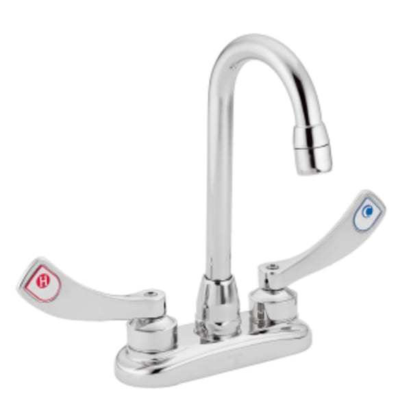 Moen M-DURA Commercial 2-Handle Bar Faucet, 5-1/4 in. Spout Reach in Chrome Plated