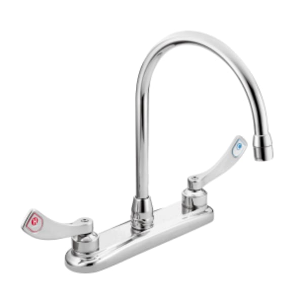 Moen M-DURA 2-Handle High-Arc Standard Kitchen Faucet in Chrome