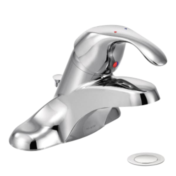 Moen M-BITION 4 in. Centerset Single-Handle Bathroom Faucet in Chrome with Metal Drain Assembly