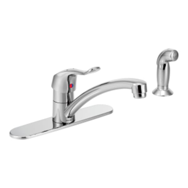 Moen M-DURA Commercial Single-Handle Standard Kitchen Faucet with Side Sprayer in Chrome