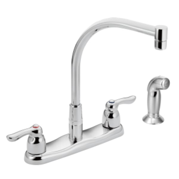 Moen M-BITION Commercial 2-Handle Side Sprayer Kitchen Faucet in Chrome