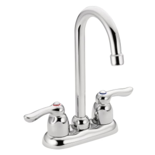 Moen M-BITION 4 in. Centerset 2-Handle Vandal-Resistant Bar Faucet with 1/2 in. IPS Connections, 1.5 GPM, Lever Handles in Chrome