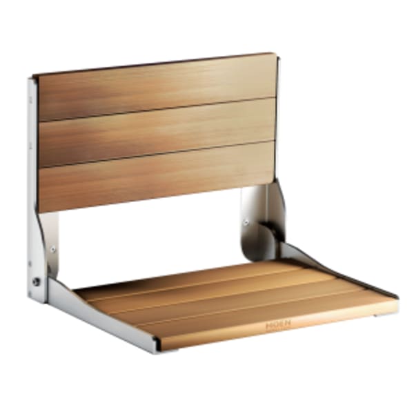 Moen Home Care Fold Down Teak Shower Chair