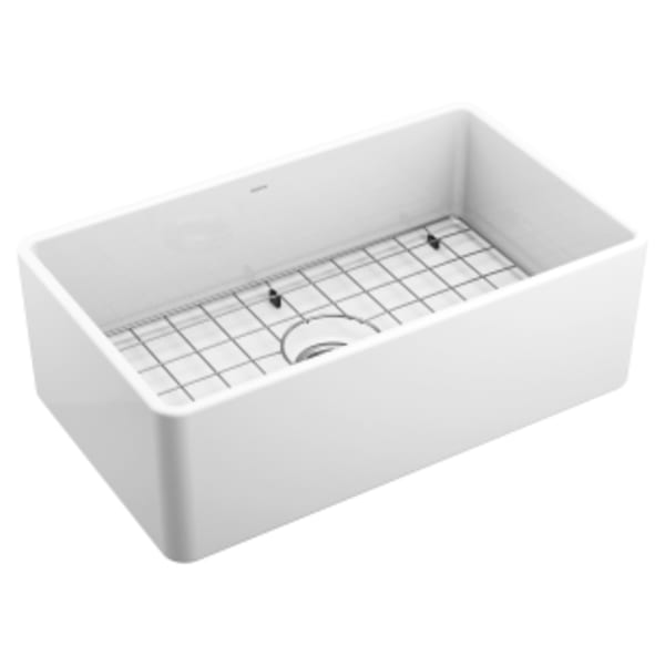 Moen Host 30.25 x 18.25 fireclay fireclay single bowl sink White