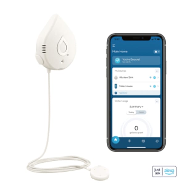 Flo by Moen Smart Water Leak Detector with Programmable App and Alarm