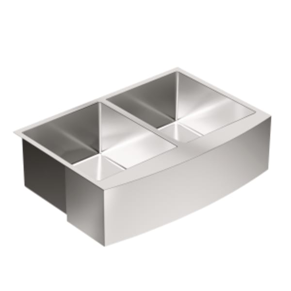 Moen Prep 1800 Series Apron Front Stainless Steel 30 in. Double Bowl Kitchen Sink