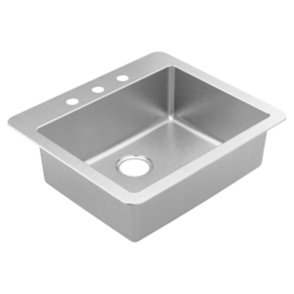 Moen Prep 25"x22" stainless steel 18 gauge single bowl drop in sink