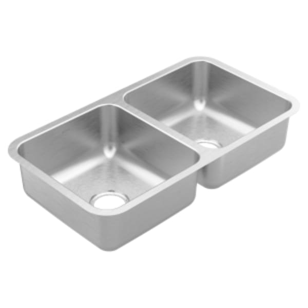 Moen Prep Stainless steel 20 gauge double bowl sink
