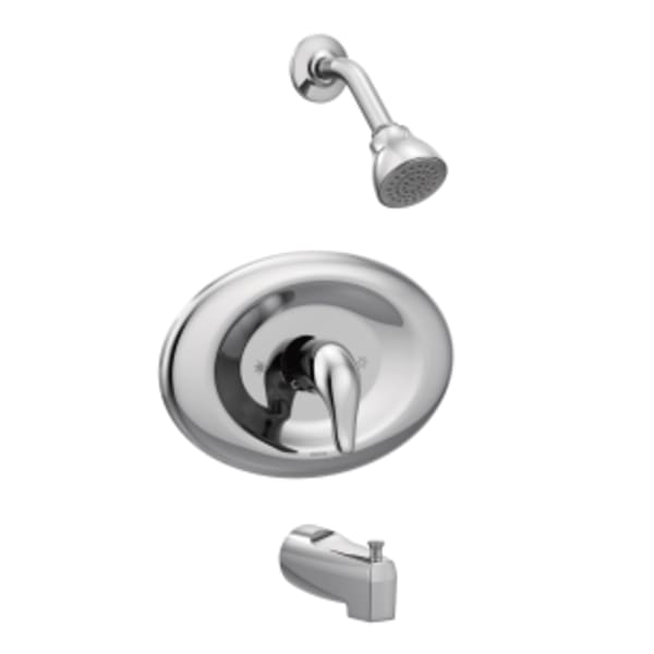 Moen Chateau lever 1-Handle 1-Spray Tub and Shower Faucet Trim Kit in Chrome (Valve Not Included)