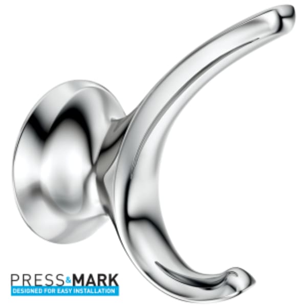 Moen Darcy Double Robe Hook with Press and Mark in Chrome