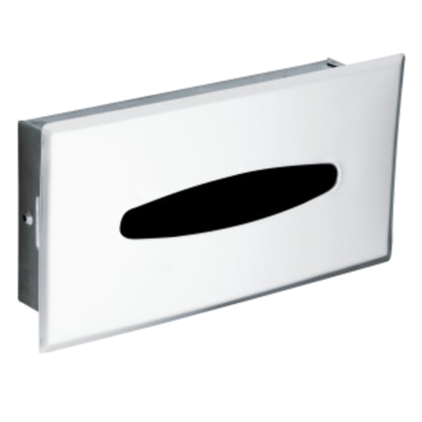 Donner Hotel Motel Galvanized Steel Recessed Tissue Box Holder in Stainless Steel