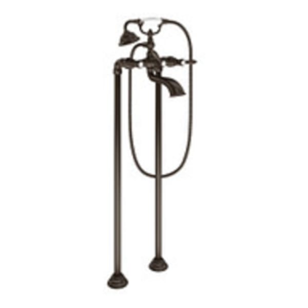 Moen Weymouth 2-Handle Claw Foot Tub Floor Mount Tub Filler with Hand Shower in Oil Rubbed Bronze