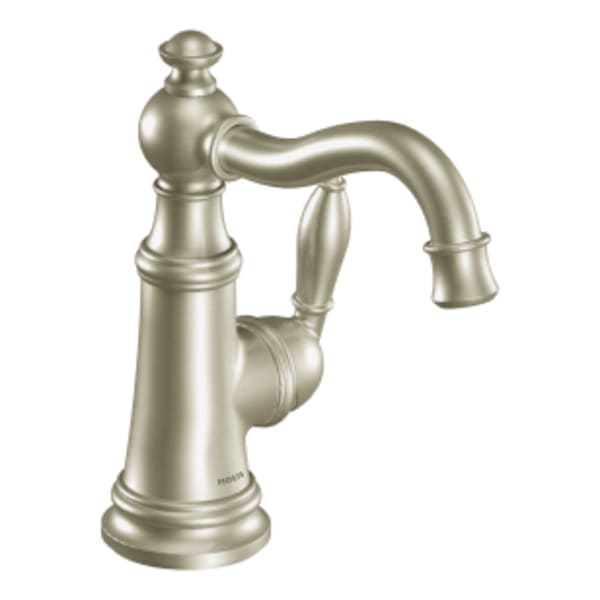 Moen Weymouth Single Hole Single-Handle High-Arc Bathroom Faucet in Brushed Nickel