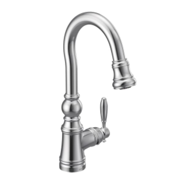 Moen Weymouth Single-Handle Pulldown Bar Faucet with Reflex in Chrome