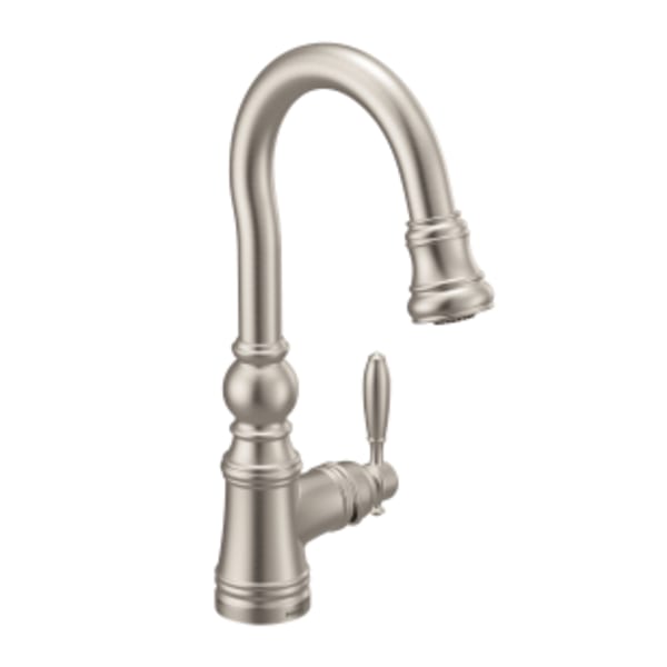 Moen Weymouth Single-Handle Pulldown Bar Faucet with Reflex in Spot Resist Stainless