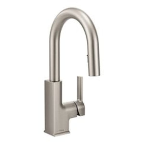 Moen STo Spot resist stainless one-handle pulldown bar faucet