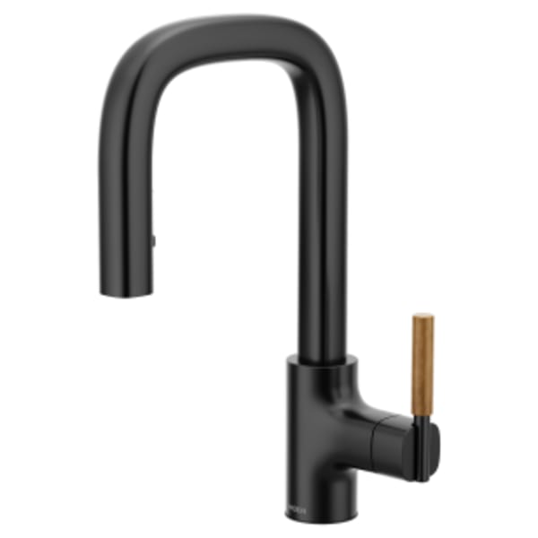 Moen Tenon Matte black one-handle pulldown bar faucet
