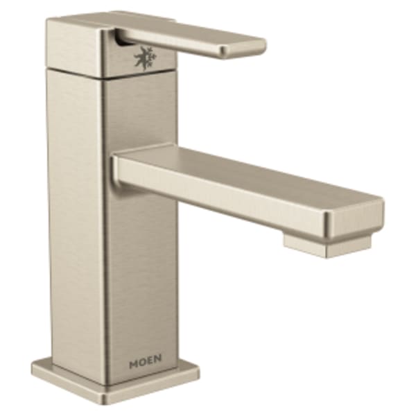 Moen 90 Degree Brushed nickel one-handle bathroom faucet