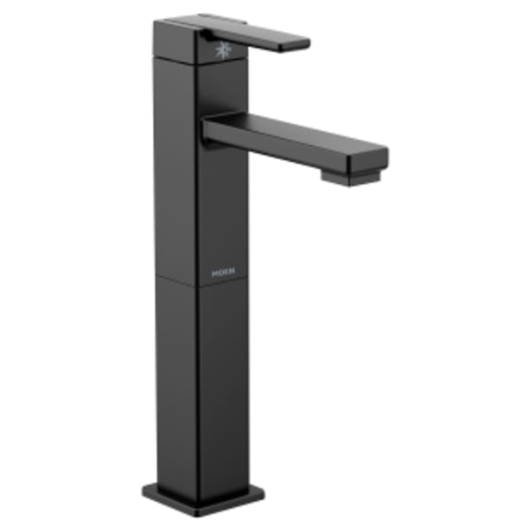 Moen 90 Degree Matte black one-handle vessel bathroom faucet