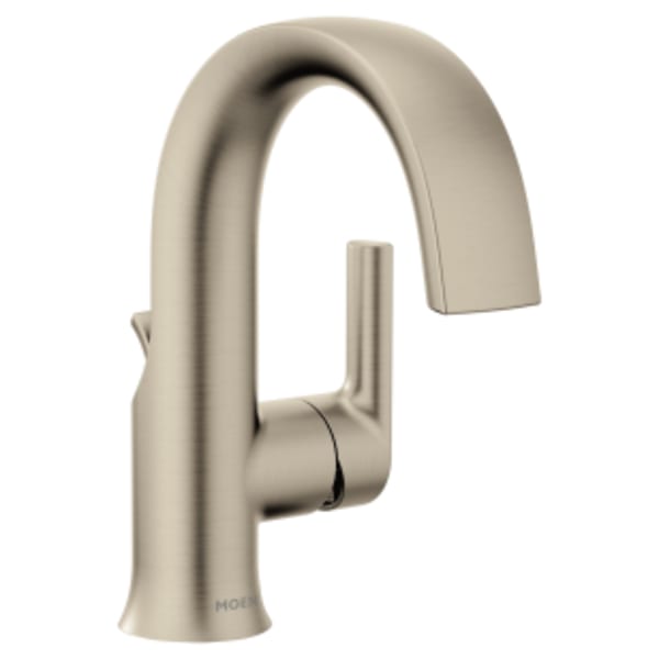 Moen Doux Single Hole Single-Handle Bathroom Faucet in Brushed Nickel