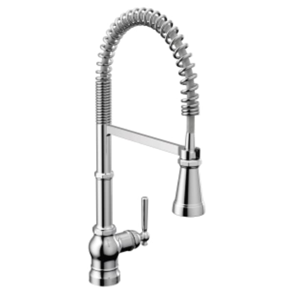 Moen Paterson Single-Handle Pull-Down Sprayer Kitchen Faucet with Power Clean and Spring Spout in Chrome