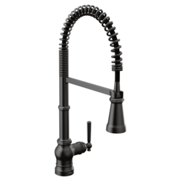 Moen Paterson Single-Handle Pull-Down Sprayer Kitchen Faucet with Power Clean and Spring Spout in Matte Black