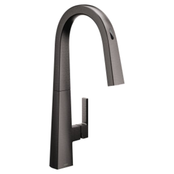 Moen Nio Smart Faucet Touchless Pull-Down Sprayer Kitchen Faucet with Voice and Motion Control in Black Stainless
