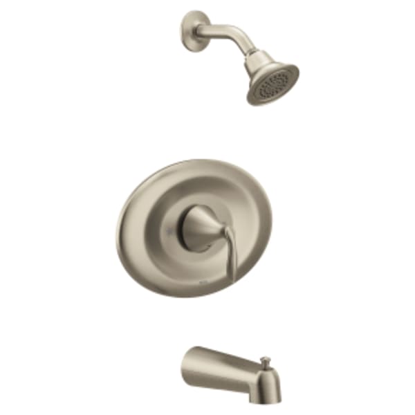 Moen Eva 1-Handle Posi-Temp Tub and Shower Trim Kit in Brushed Nickel (Valve sold separately)