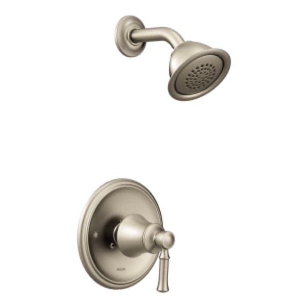 Moen Dartmoor Posi-Temp Single-Handle Wall-Mount Shower Only Faucet Trim Kit in Brushed Nickel (Valve Sold Separately)