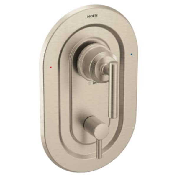Moen Gibson 2-Handle Wall-Mount Valve Trim Kit with 3-Setting Integrated Diverter in Brushed Nickel (Valve Not Included)