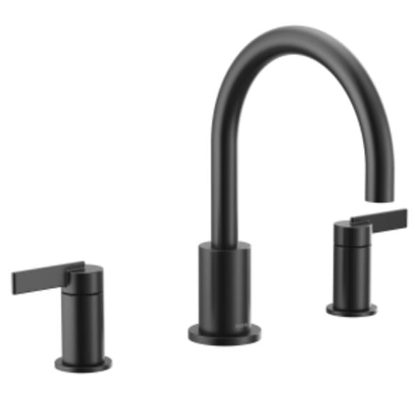 Moen Cia 2-Handle High-Arc Deck Mount Roman Tub Faucet Trim Kit in Matte Black (Valve Sold Separately)