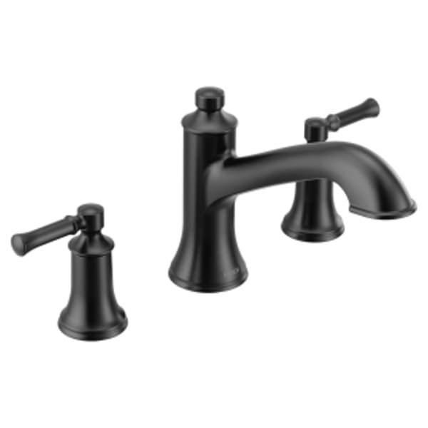 Moen Dartmoor Matte black two-handle roman tub faucet