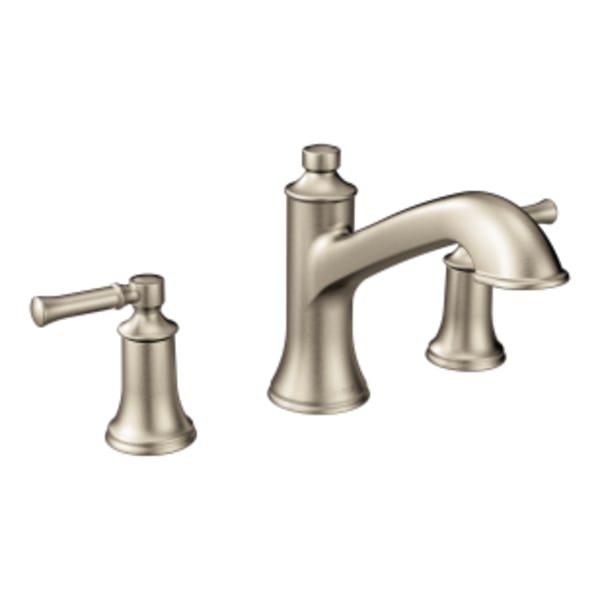 Moen Dartmoor 8 in. Widespread 2-Handle Roman Tub Bathroom Faucet in Brushed Nickel (Valve Sold Separately)