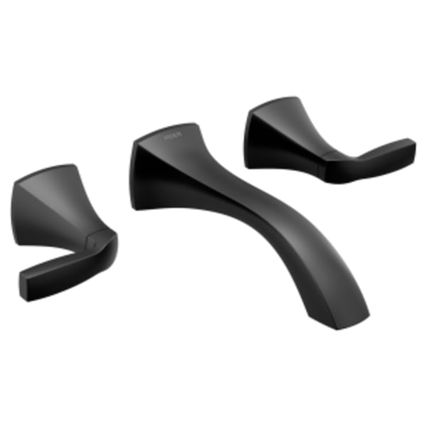 Moen Voss Matte black two-handle wall mount bathroom faucet