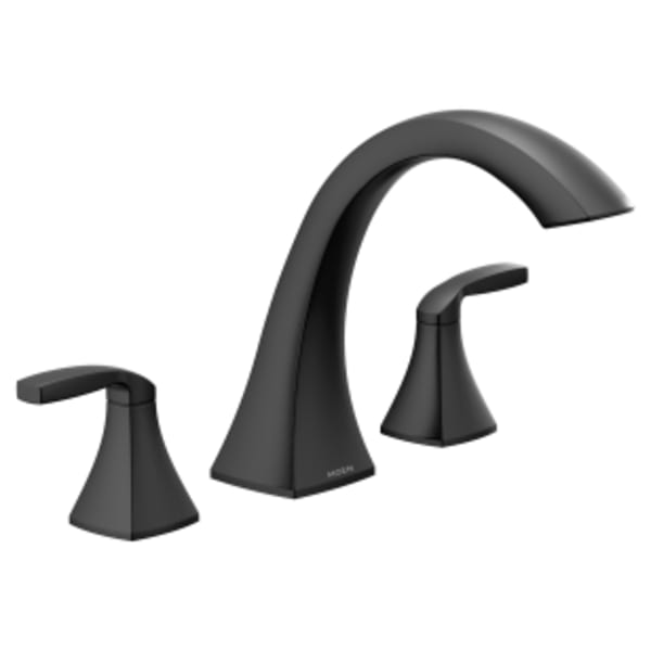 Moen Voss Matte black two-handle roman tub faucet