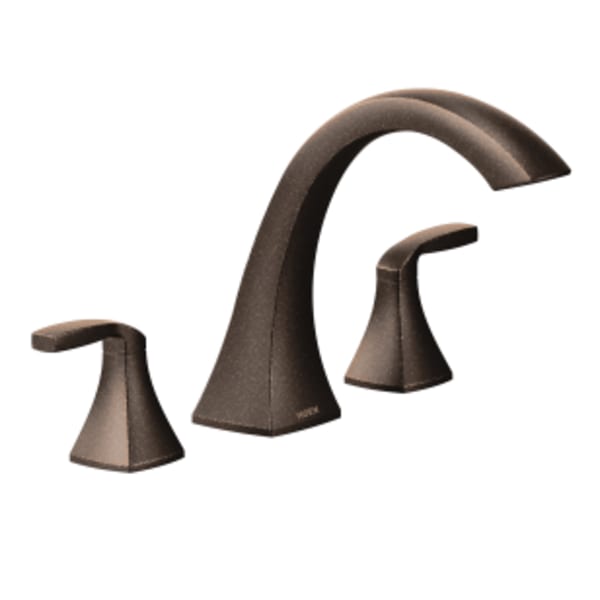 Moen Voss 2-Handle Deck-Mount High-Arc Roman Tub Faucet Trim Kit in Oil Rubbed Bronze (Valve Sold Separately)