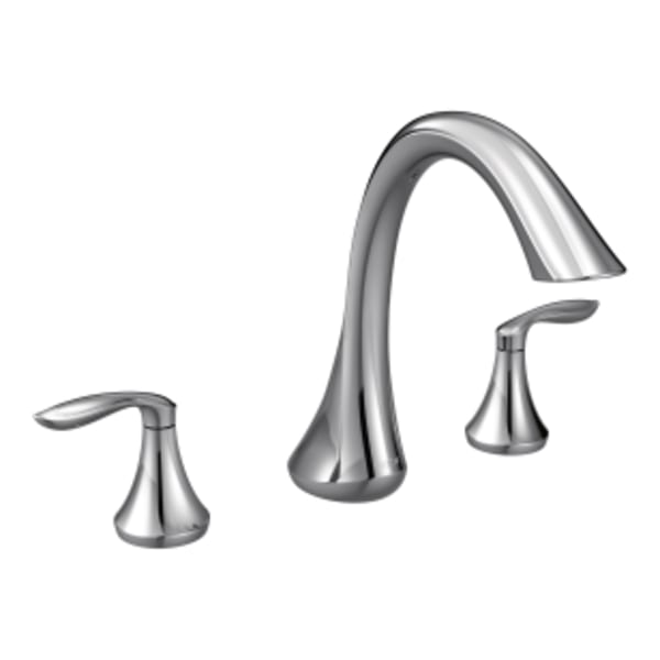 Moen Eva 2-Handle Deck-Mount Roman Tub Faucet Trim Kit in Chrome (Valve Sold Separately)