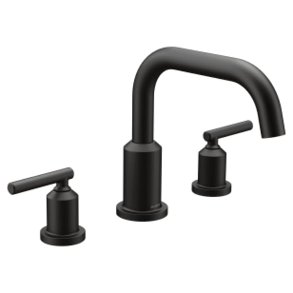 Moen Gibson 2-Handle Deck-Mount Roman Tub Faucet in Matte Black (Valve Not Included)