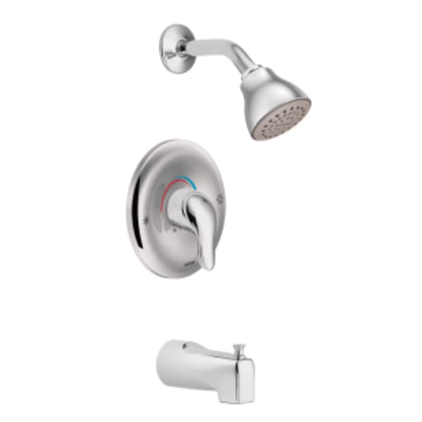 Moen Chateau 1-Handle Wallmount Tub Shower Trim Kit in Chrome Bulk Pack Valve not included