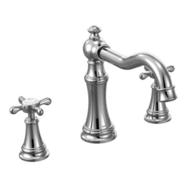 Moen Weymouth 2-Handle Deck-Mount Roman Tub Faucet Trim Kit in Chrome (Valve Sold Separately)