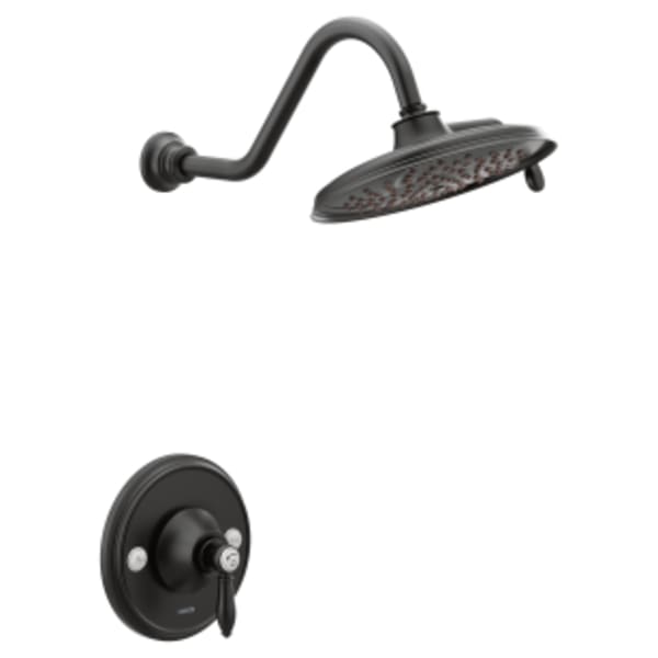 Moen Weymouth Posi-Temp Single-Handle 2-Spray Shower Only Trim Kit in Matte Black (Valve Sold Separately)