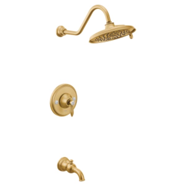 Moen Weymouth 1-Handle Posi-Temp Tub and Shower Trim Kit in Brushed Gold (Valve Not Included)