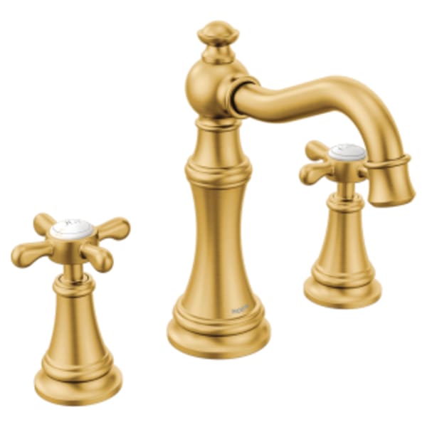 Moen Weymouth 8 in. Widespread 2-Handle High-Arc Bathroom Faucet Trim Kit in Brushed Gold (Valve Not Included)