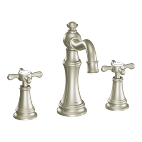 Moen Weymouth 8 in. Widespread 2-Handle High-Arc Bathroom Faucet Trim Kit in Brushed Nickel (Valve Sold Separately)